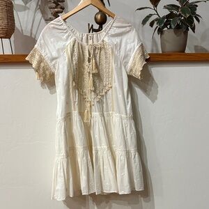 Spell Ivory Embroidered Dress
